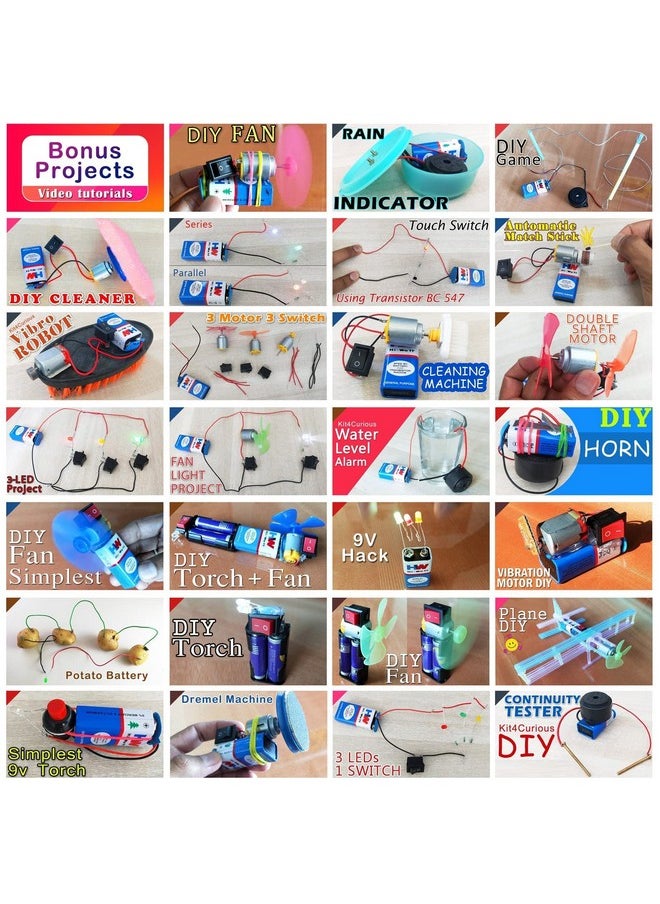 Kit4Curious Super Kit 100 Items in a kit - Science & Fun Innovation Kit with Instruction Manual for 100 Projects