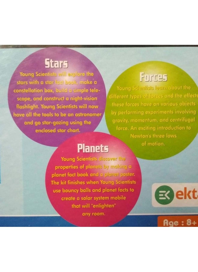 Ekta The Young Scientist Series 3 Set Part Science Kit Stars, Planets, Forces Learn Science The Easy Way Out