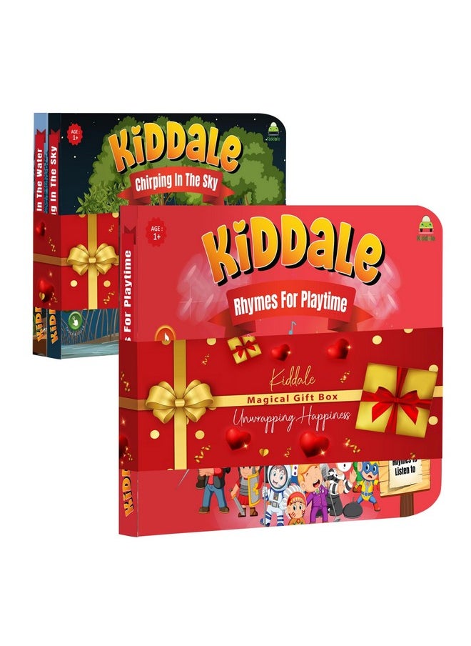 Kiddale Pack of 3: Rhymes for Playtime Sound Book + 2 Non-Sound Board Books - Ripple in The Water and Chirping in The Sky | Best Alternative to Mobile Phone and Laptop for Kids Aged 2-5