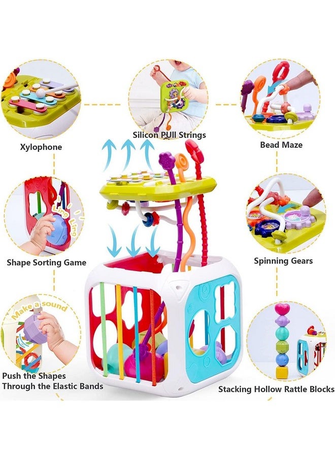 Galaxy Hi-Tech® Baby Toddler Activity Cube with Musical Phone, Play Learning Center Toy 7 in 1 Interactive Educational Activity Multi-Functions, Skill Improvement Early Learning Game Toys