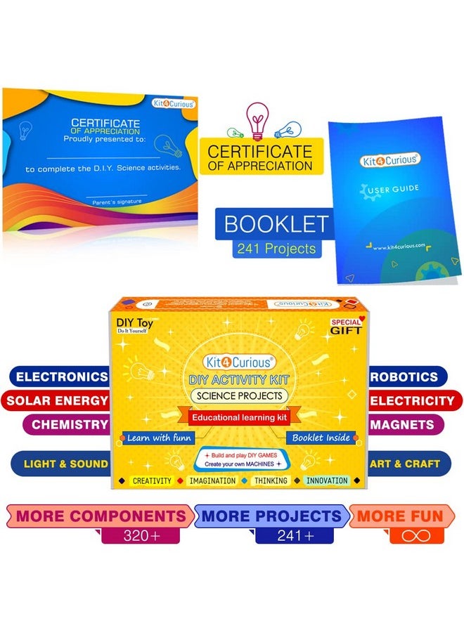 Kit4Curious® Science & Fun DIY activity learning educational STEM toy for 7+ years - tinkering, experiment, school project, innovation kit