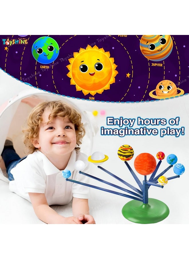 Toyshine My Working Solar System Assemble Paint and Learn DIY Planetarium Model Activity Kit STEM Educational Learning Creative Fun Cum Indoor Game for Boys and Girls 8+