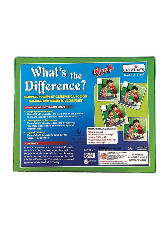 Creative’s What’s The Difference | Children Develop Their Observation Powers and Logical Thinking Skills| One New Element is Added from One Picture to The Next| Preschool Learning Games |Ages 3 &Up