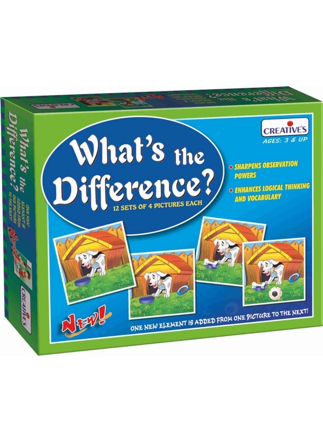 Creative’s What’s The Difference | Children Develop Their Observation Powers and Logical Thinking Skills| One New Element is Added from One Picture to The Next| Preschool Learning Games |Ages 3 &Up