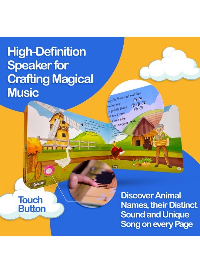 Kiddale Pack of 3: Music on The Farm Sound Book + 2 Non-Sound Board Books - Rhymes for Chimes and Rhymes for Playtime | Best Alternative to Mobile Phone and Laptop,multicolor