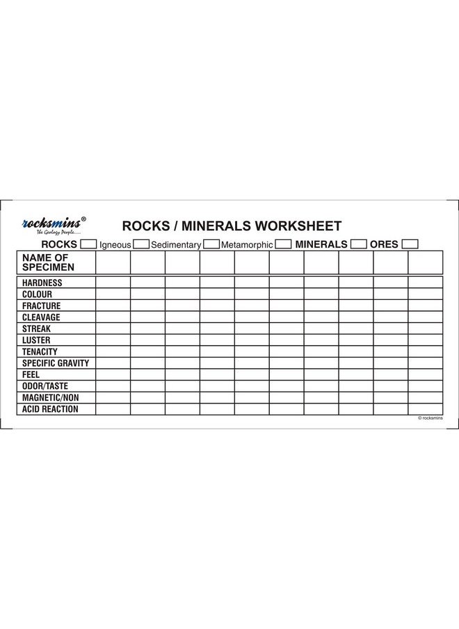 Rocksmins Minerals Science Activity Kit in a Wooden Box MI20ACWB with 10 Testing Tools Worksheet Geology Puzzle 7 Sheets Set of 20 Handpicked Natural Minerals Specimens in Storage Tray for Education
