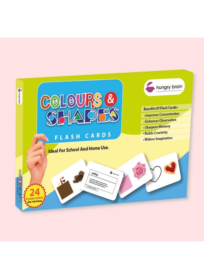 My First Colours & Shapes Flash Cards for Toddlers, 24 Cards, 48 Sides, Montessori, Educational, Kindergarten, Preschool Learning Activities, Gifts for Kids, 1-4 Years Babies, Educational Flashcards
