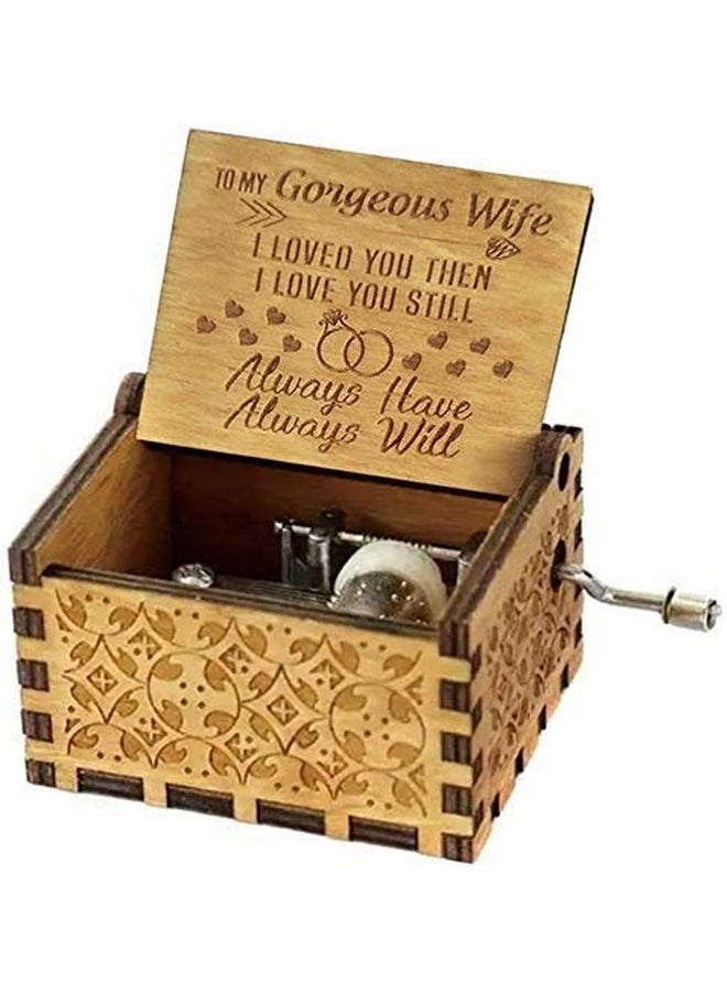 EITHEO Wooden Uniq Carved Hand Crank Gorgeous-Wife Theme Music Box