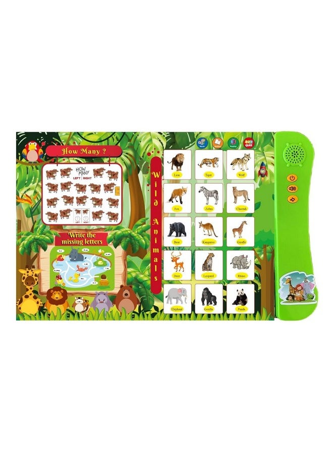 Kiddale Pack of 2 Musical Interactive Children Sound Books:Trip to Zoo & English Essentials|Ideal Gift for 3+ Years Baby|E Learning Book|Smart Intelligent Activity Books|Musical Rhymes|Talking Book