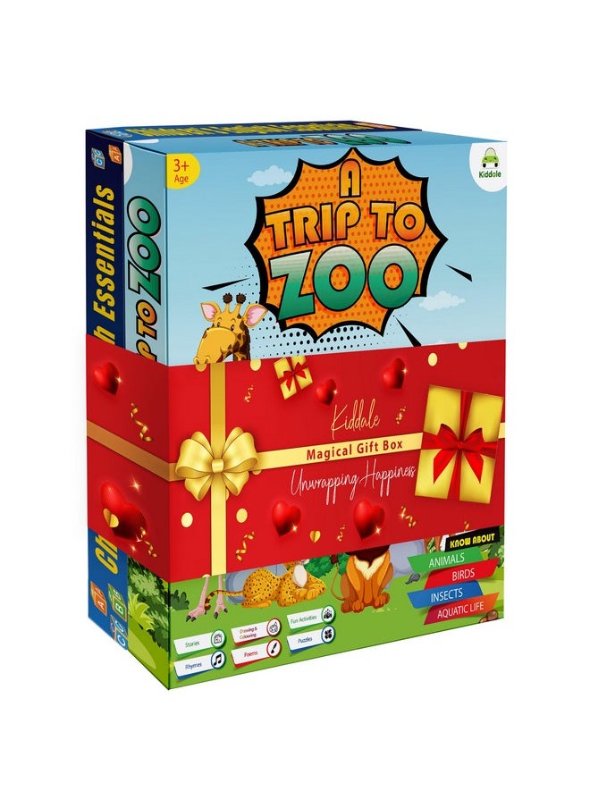 Kiddale Pack of 2 Musical Interactive Children Sound Books:Trip to Zoo & English Essentials|Ideal Gift for 3+ Years Baby|E Learning Book|Smart Intelligent Activity Books|Musical Rhymes|Talking Book