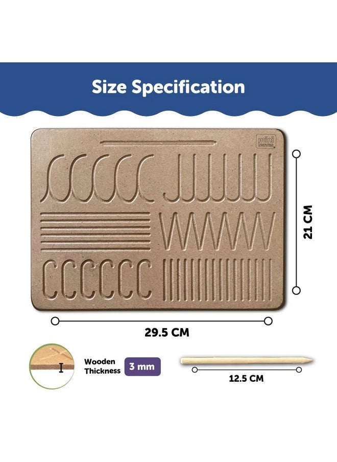 Mini Leaves Wooden Pattern Tracing Board - Beginner Tracing Board for Kids 2+ Years- Hand Writing Practise Board | Toddler Writing Tools for Beginners
