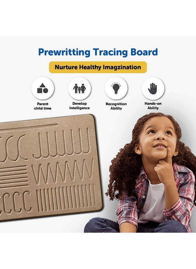 Mini Leaves Wooden Pattern Tracing Board - Beginner Tracing Board for Kids 2+ Years- Hand Writing Practise Board | Toddler Writing Tools for Beginners