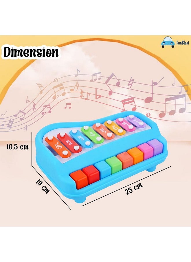 FunBlast Xylophone - Hand Knock Piano Toys, Hammering & Pounding Toys, Xylophone for Kids, Kids Musical Instruments, Kids Xylophone, Xylophone for 1+ Year Old, Kids Drums & Percussion Toy (Blue)
