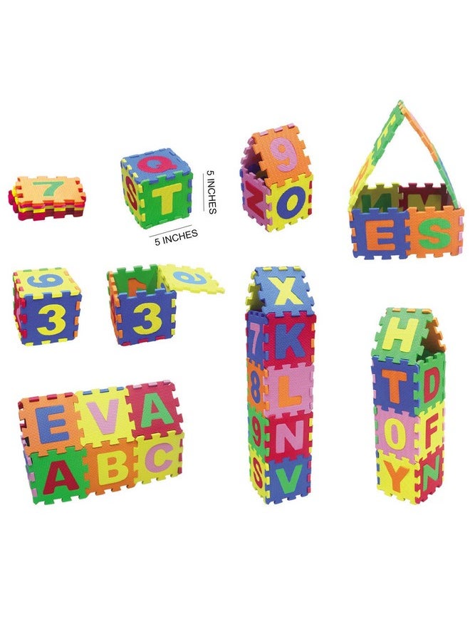 PLUSPOINT Foam Tiles for Toddlers Crawling Babies Kids Educational Learning Soft Tiles for 1 2 3 4 5 Year Old Playing Indoor Outdoor (ABC Tiles (Small))- Multi Color