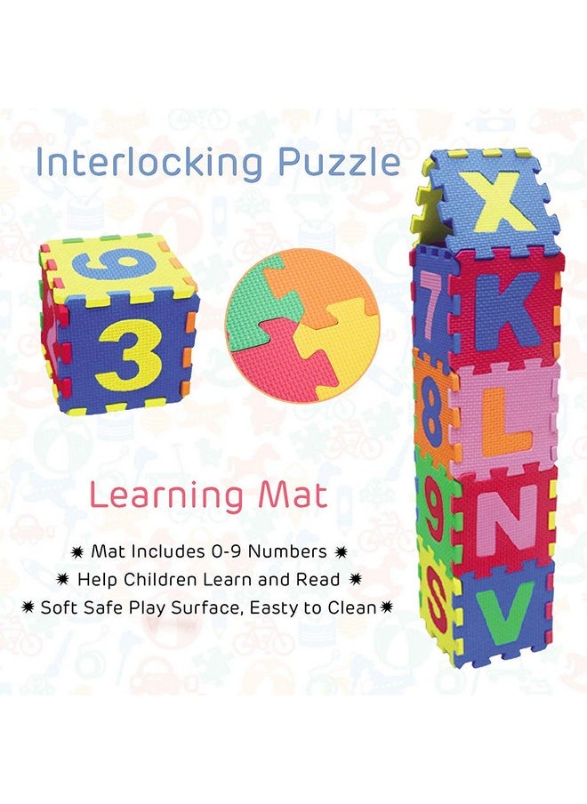 PLUSPOINT Foam Tiles for Toddlers Crawling Babies Kids Educational Learning Soft Tiles for 1 2 3 4 5 Year Old Playing Indoor Outdoor (ABC Tiles (Small))- Multi Color