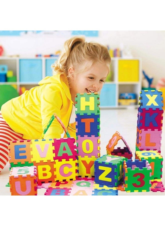 PLUSPOINT Foam Tiles for Toddlers Crawling Babies Kids Educational Learning Soft Tiles for 1 2 3 4 5 Year Old Playing Indoor Outdoor (ABC Tiles (Small))- Multi Color