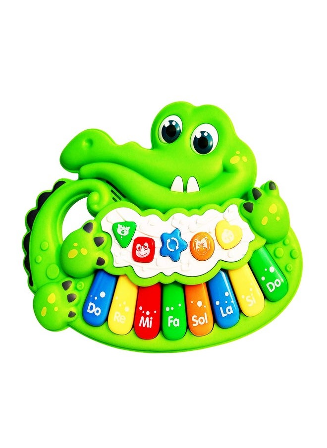 Webby Musical Crocodile Keyword Piano with Light & Animal Voice