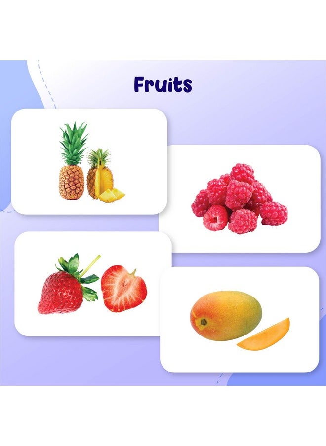 hungry brain Fruits & Vegetable Flash Cards for Toddlers 1 Year I Montessori, Preschool Learning Activities and Kindergarten Educational Flash Cards for Kids