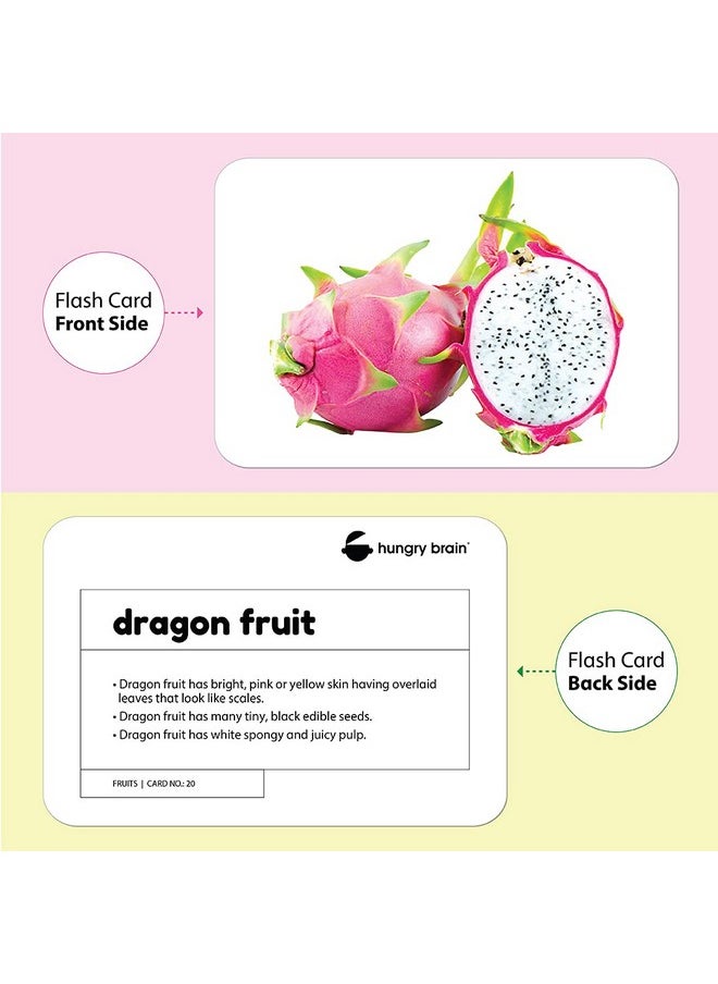 hungry brain Fruits & Vegetable Flash Cards for Toddlers 1 Year I Montessori, Preschool Learning Activities and Kindergarten Educational Flash Cards for Kids