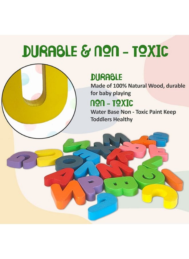 Wembley Wooden Uppercase A-Z English Alphabetical Puzzle Board for Kids(25 pieces) | Wooden Multicolor Learning Educational Board for Kids | Preschool Learning Educational Puzzle Set Multicolor for Kids Ages 3+ IS 9873(Part 1), BIS approved