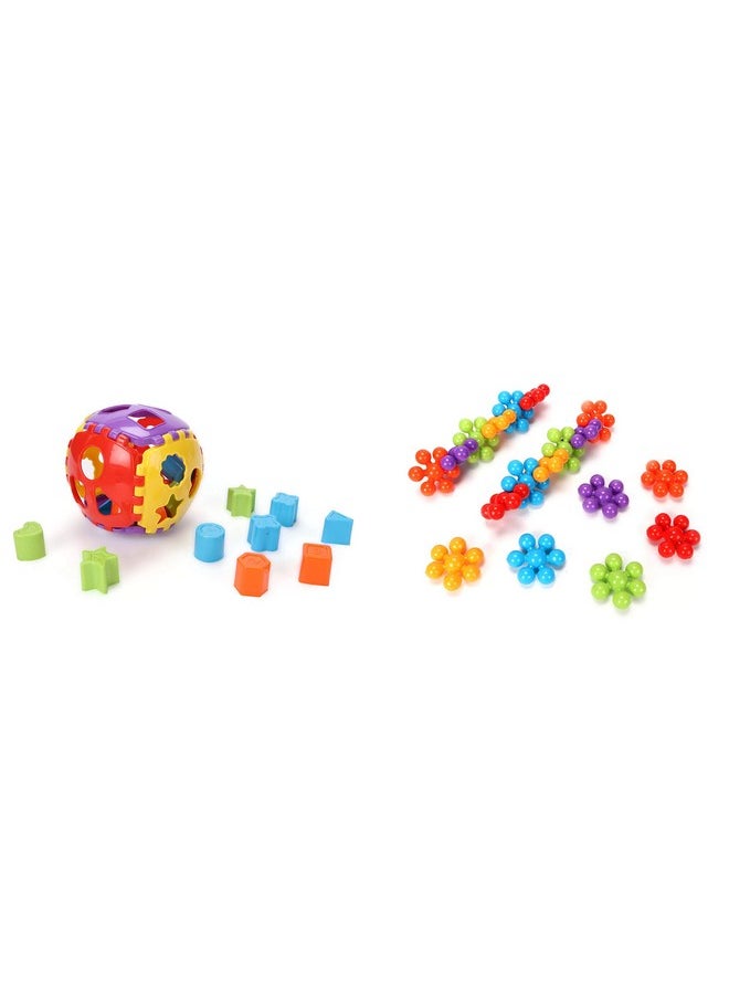 RATNA'S Sorting and Stacking Toddlers Toys (2 in 1 Shape SORTER Ball & Fantasy Links)