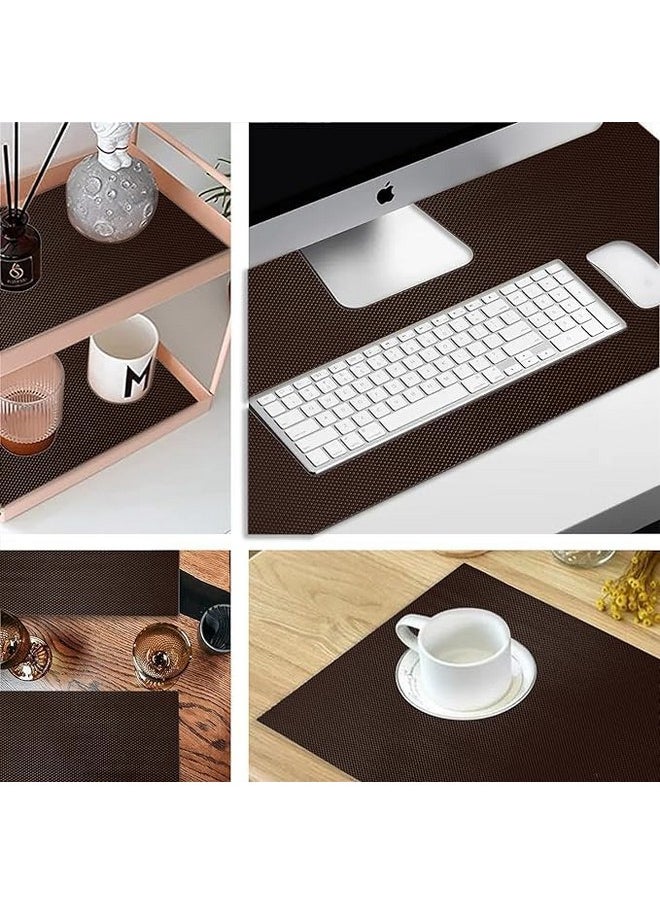 ElastPro (30 cm X 3 m) CoffeeBrown EVA Food Grade Washable Anti Slip Mat/Sheet for Fridge, Shelf Liner, Table, Kitchen Drawer mat (Diamond Texture, Coffee Brown)