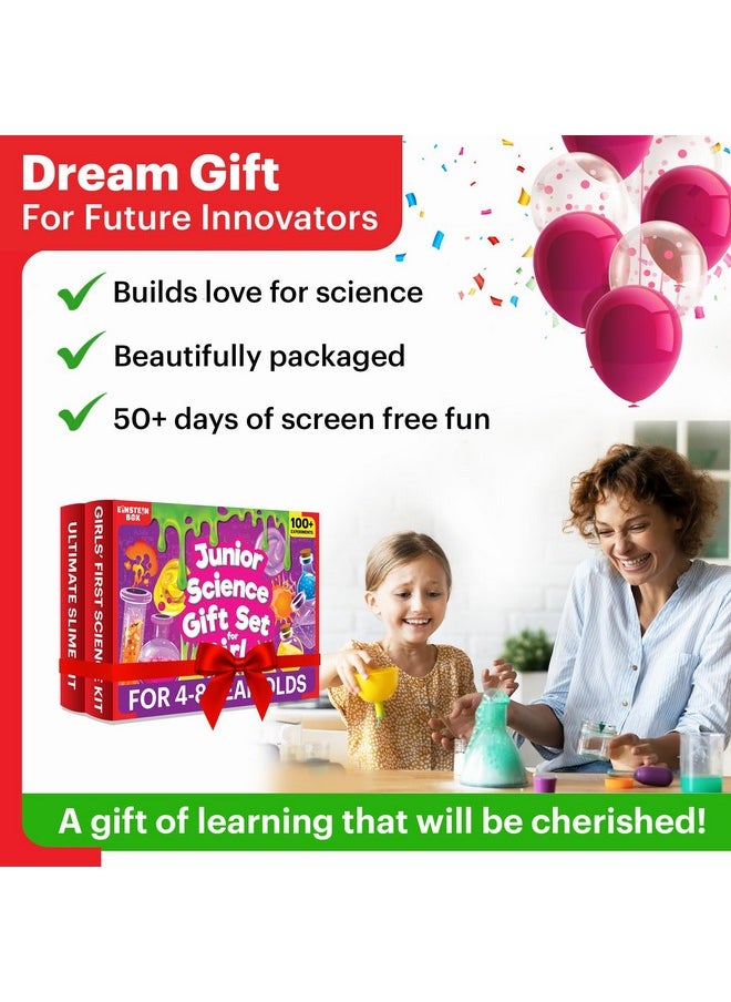 Einstein Box Junior Science Gift Set for Girls |Birthday Gift for Girls Ages 4,5,6,7,8 Years | 2-in-1 Set of Learning & Education Kit |