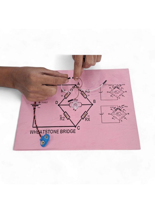 StepsToDo Handmade Wheatstone Bridge Project on Cardboard with Complete Circuit - Ready to Use for Science Assignments, Exhibitions, and Teaching Aid