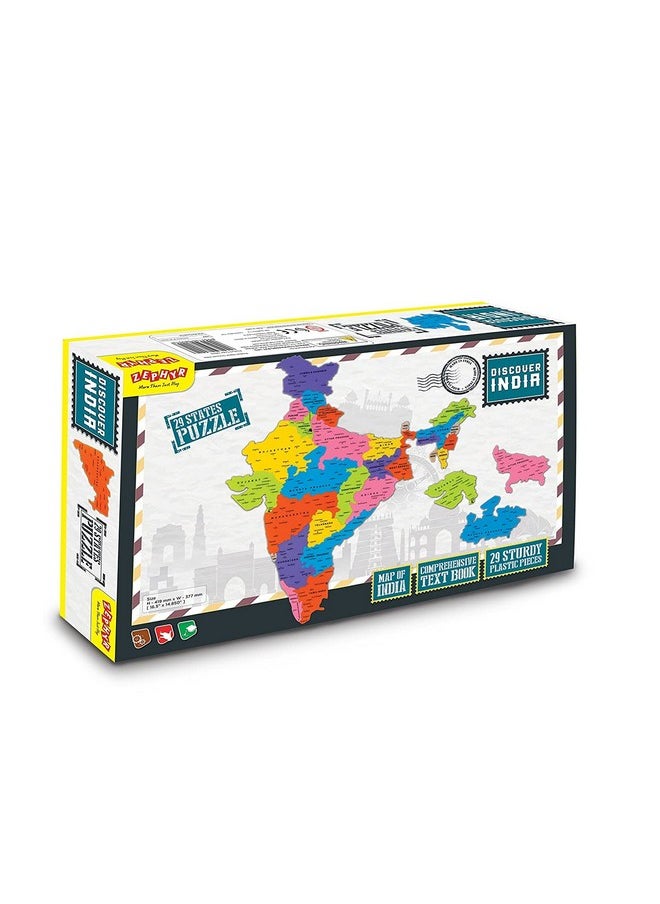 Zephyr Discover India 3in1 - Puzzle and Educational Toy for Boys and Girls Age 5+ Years