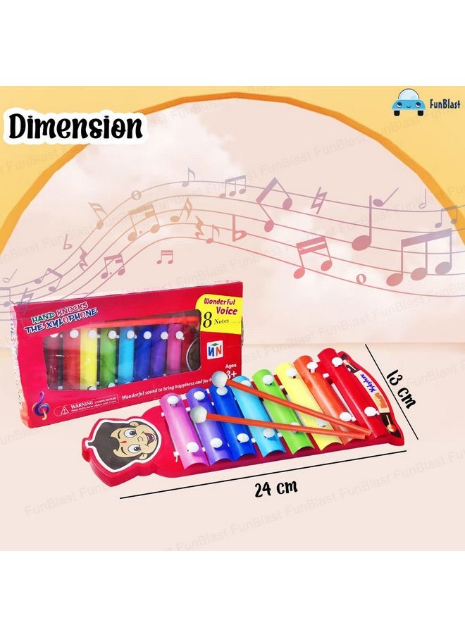 FunBlast Cute Xylophone with 2 Sticks Wooden Toy for Kids, Hand Knock Piano - Musical Toys for Babies,Boys,Girls