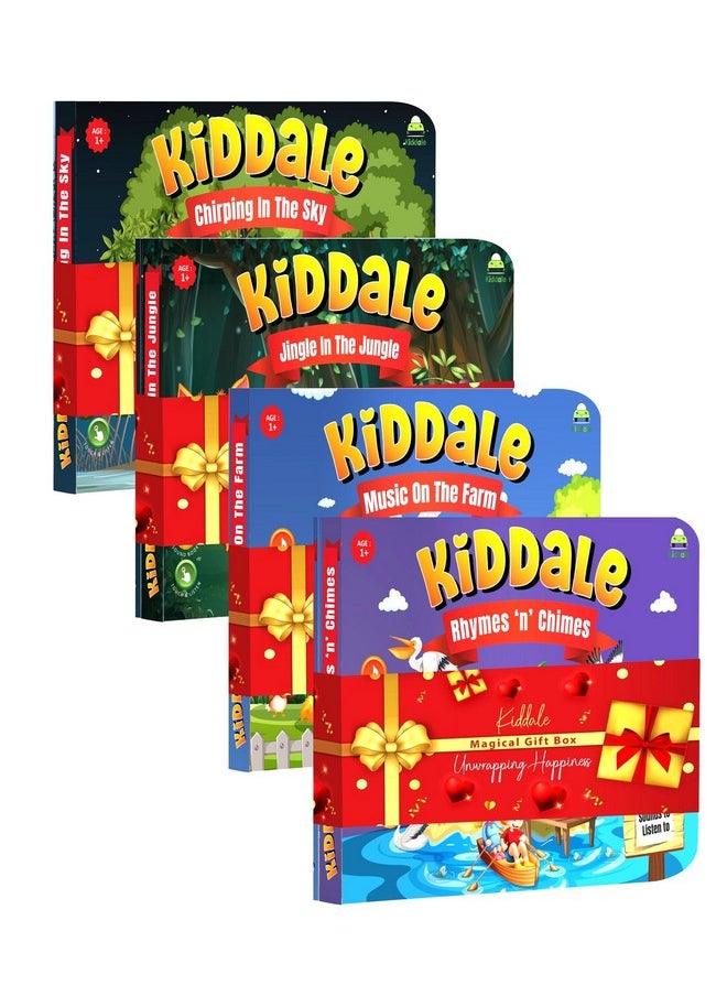 Kiddale Pack of 4 Musical Rhymes Book|8 Classical +16 Rhymes Each for Farm,Wild Animals & Birds |28 Sounds Each|Interactive Touch n Play |Best Musical Gift for 1-4 Years|Sing Along Books,Multicolor