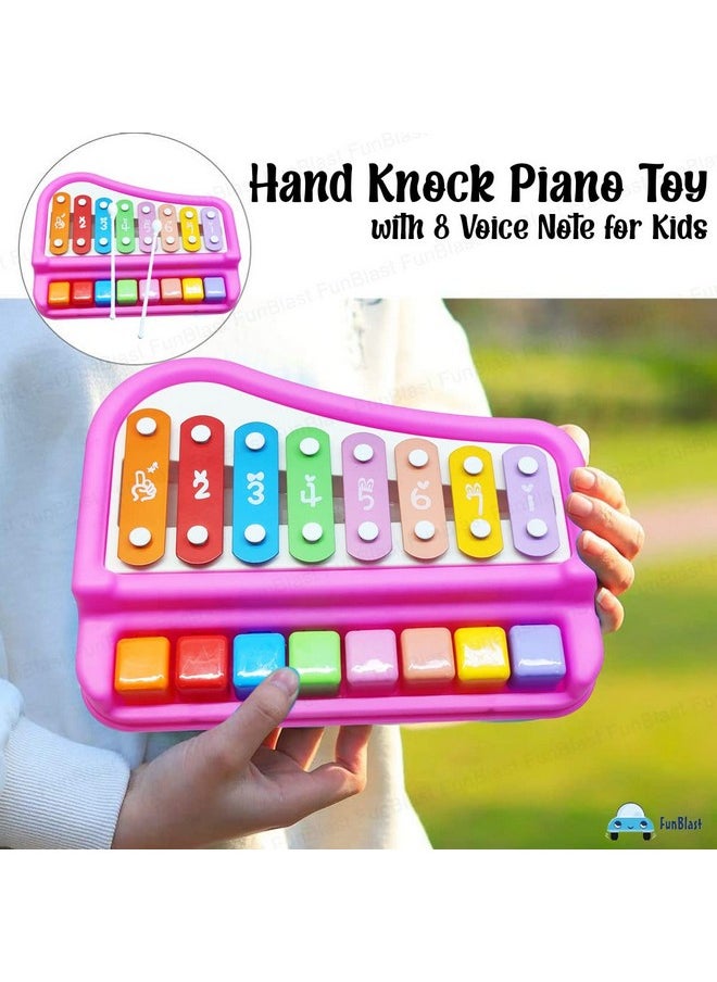 FunBlast Xylophone - Hand Knock Piano Toys, Hammering & Pounding Toys, Xylophone for Kids, Kids Musical Instruments, Kids Xylophone, Xylophone for 1+ Year Old, Kids Drums & Percussion Toy (Pink)