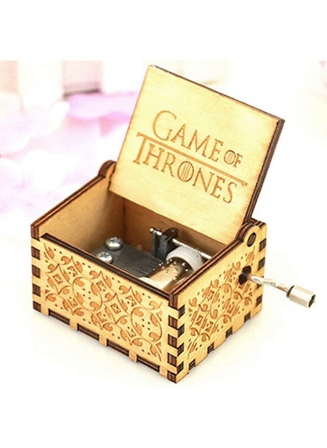 EITHEO Wooden Uniq Carved Hand Crank GOT Theme Music Box