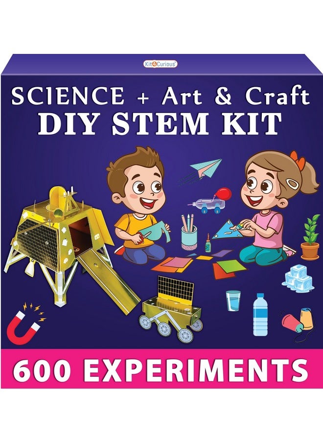 Kit4Curious Science + Art & Craft DIY STEM Kit | Science, Space, Magnetism, Hydraulics, STEAM, Plants, DIY Project Educational Birthday for Kids Age 6,7,8,9,10,11,12,13,14,15,16 with 600 Experiments