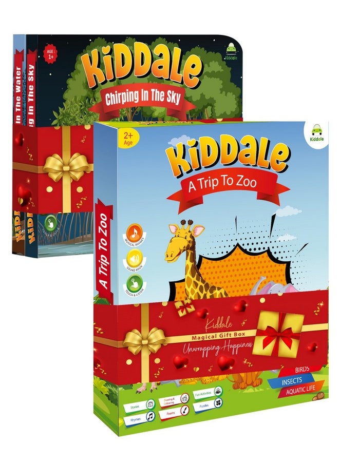 Kiddale Pack of 3 - Jungle Sound Adventure with Ripple in The Water & Chirping in The Sky (2 Non-Sound Books)