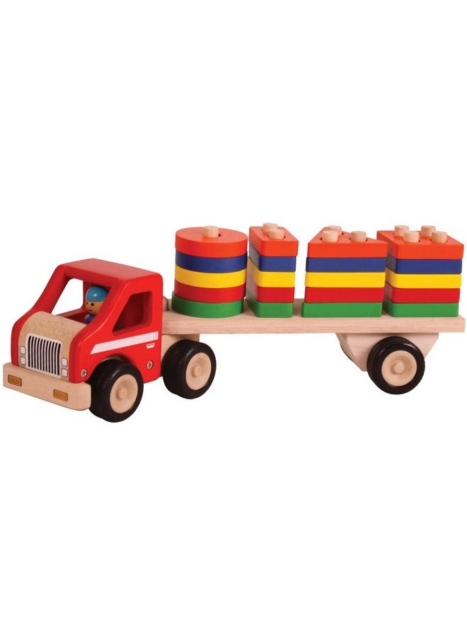 Brainsmith Wooden Shape Sorter Lorry with 20 Shapes - Teach Logical Thinking, Child-Safe Toy Lorry with Sorting Bars for Toddlers and Kids (2-5 Years)