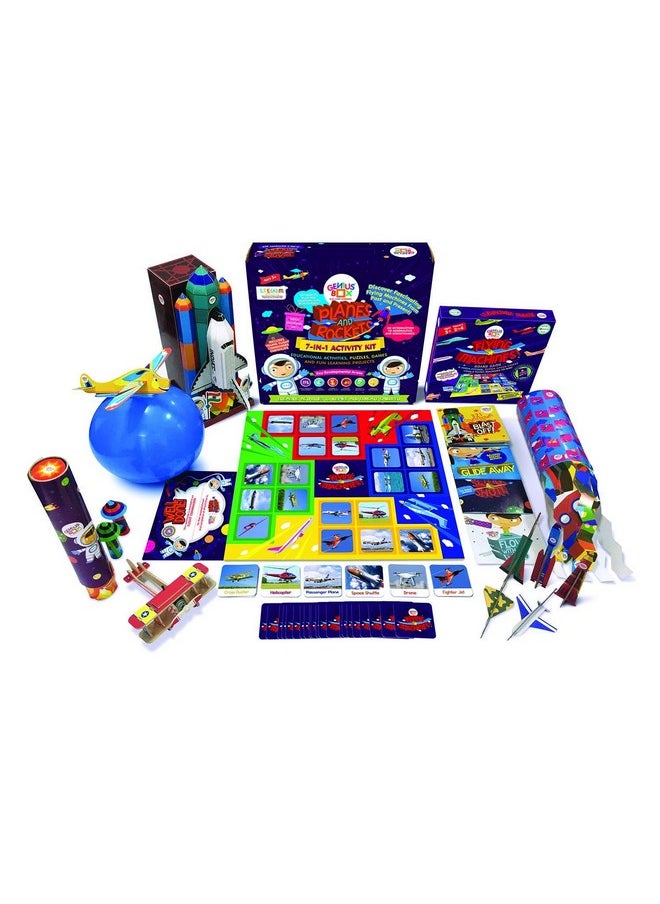 Genius Box Educational Toy for 5+ Year Age: Planes and Rockets DIY, Activity Kit, Learning Kit, Educational Kit, STEM Toy