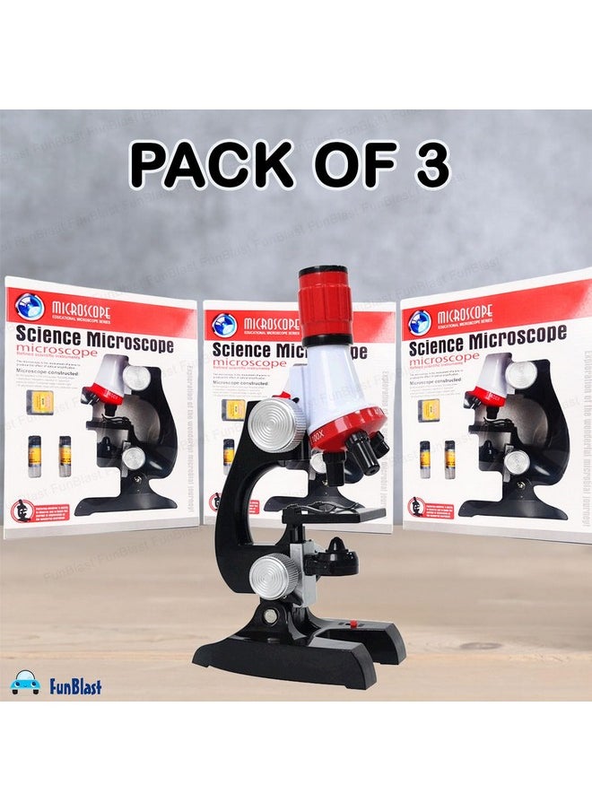 FunBlast Science Microscope Educational Toy Real Working Microscope for Kids (Pack of 3)