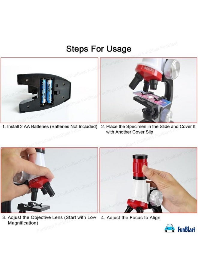 FunBlast Science Microscope Educational Toy Real Working Microscope for Kids (Pack of 3)