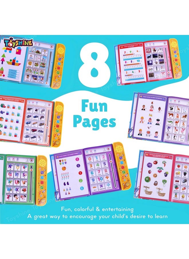 Toyshine Interactive 20 Preschool Activities Musical Educational Children Intelligence Book Learning Alphabets, Animal, Speak and Spell & More for 3+ Years