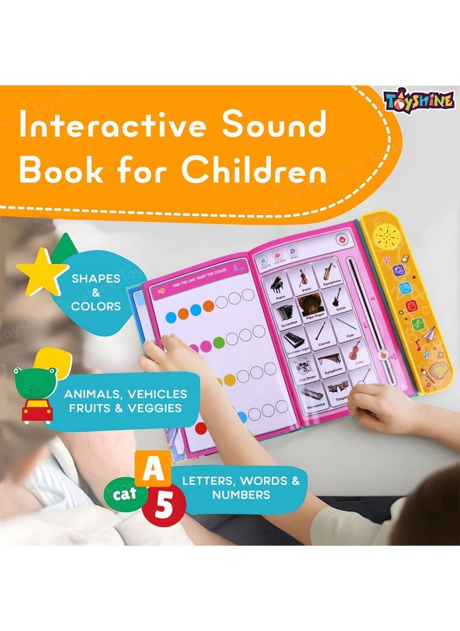 Toyshine Interactive 20 Preschool Activities Musical Educational Children Intelligence Book Learning Alphabets, Animal, Speak and Spell & More for 3+ Years