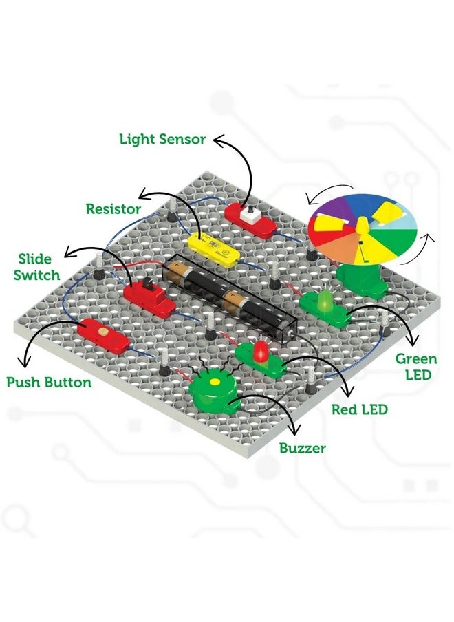 Blix E-Circuits STEM Educational Toy Set, Includes DIY Building Set, Construction Toy Circuit Board, Activity Guide, 24 x 18 cm