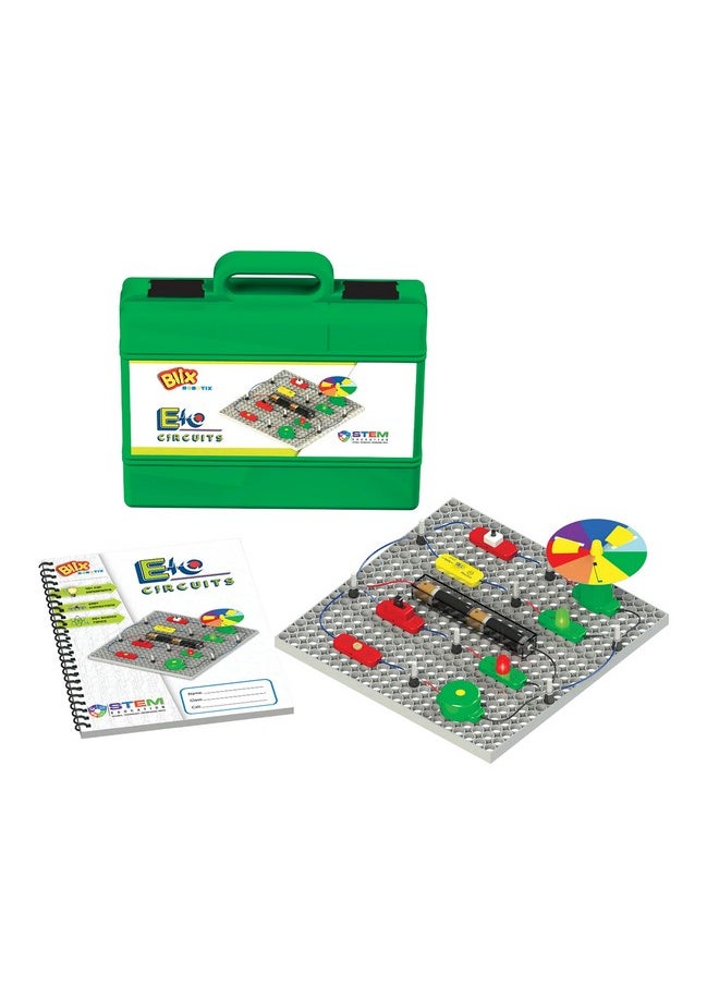 Blix E-Circuits STEM Educational Toy Set, Includes DIY Building Set, Construction Toy Circuit Board, Activity Guide, 24 x 18 cm