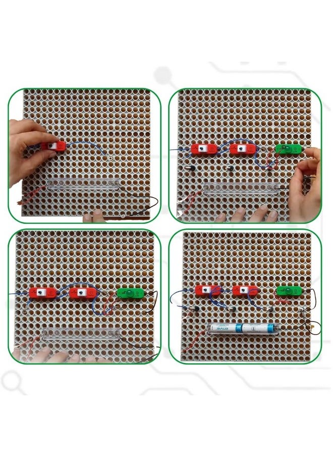 Blix E-Circuits STEM Educational Toy Set, Includes DIY Building Set, Construction Toy Circuit Board, Activity Guide, 24 x 18 cm