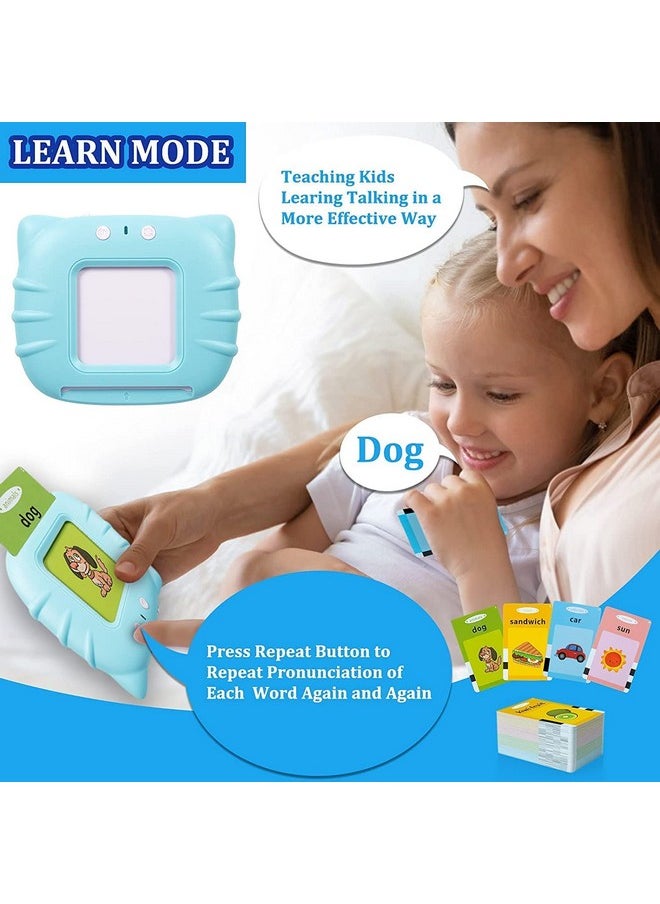 Kiditos Toys for 2 3 4 5 Year Old Talking Flash Cards Rechargeable - 112 Double Side Cards Baby Educational Toys Preschool Learning Toys Gifts for Age 2-5 Kids Toddler Boys Girls Learning Toys, Blue
