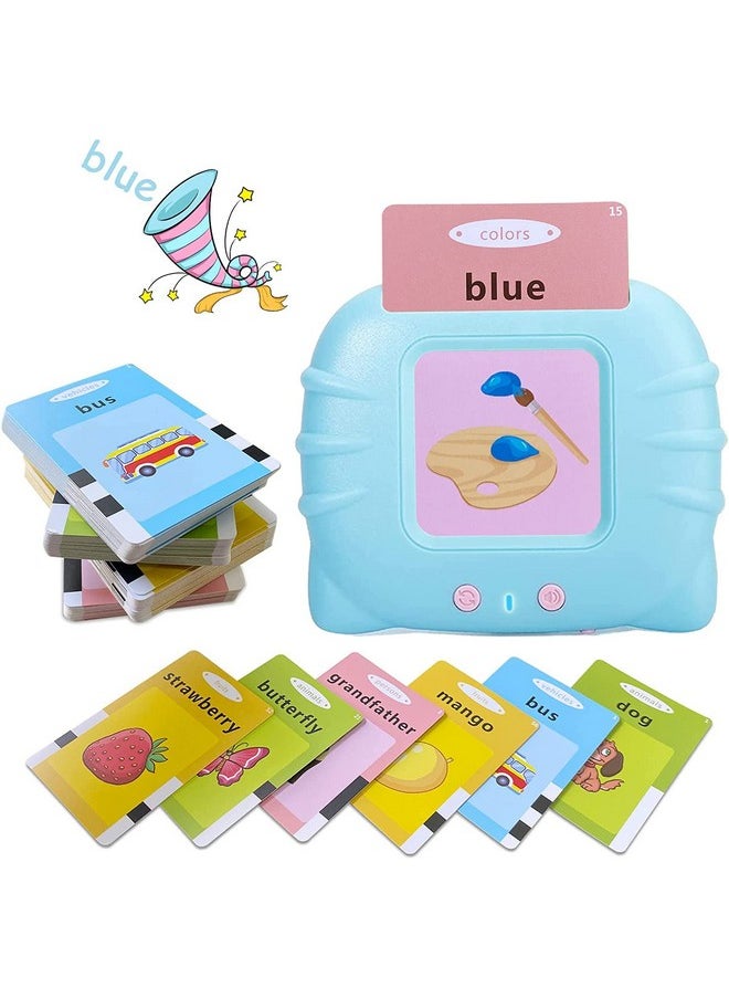 Kiditos Toys for 2 3 4 5 Year Old Talking Flash Cards Rechargeable - 112 Double Side Cards Baby Educational Toys Preschool Learning Toys Gifts for Age 2-5 Kids Toddler Boys Girls Learning Toys, Blue