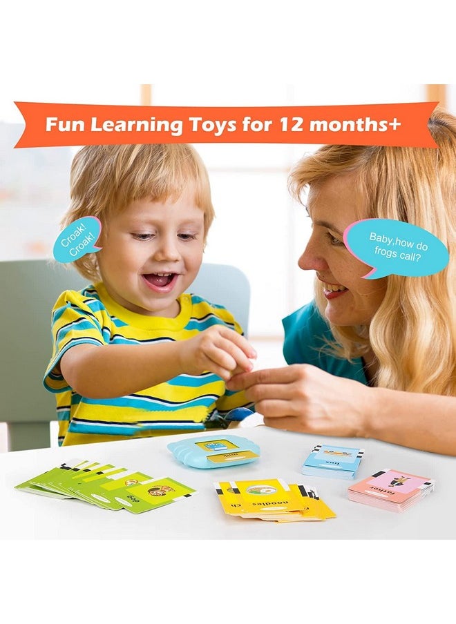 Kiditos Toys for 2 3 4 5 Year Old Talking Flash Cards Rechargeable - 112 Double Side Cards Baby Educational Toys Preschool Learning Toys Gifts for Age 2-5 Kids Toddler Boys Girls Learning Toys, Blue
