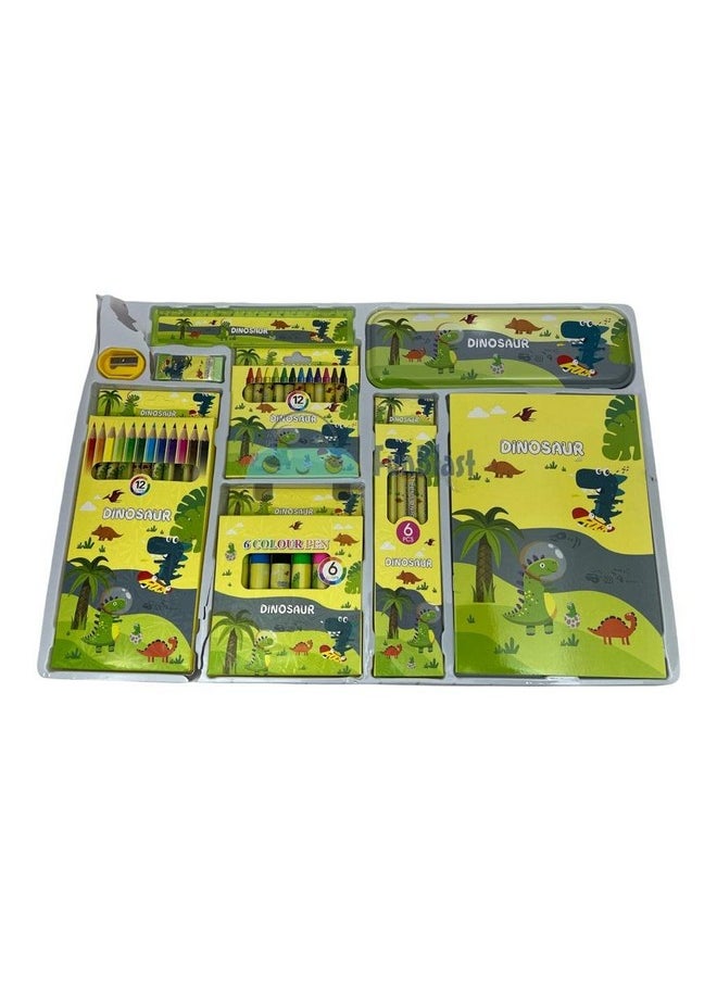 FunBlast Stationary Kit for Girls Pencil Pen Book Eraser Sharpener Diary - Dinosaur Stationary Kit Set for Boys, Girls/Birthday Gift/Return Gift for Kids (Multicolor)