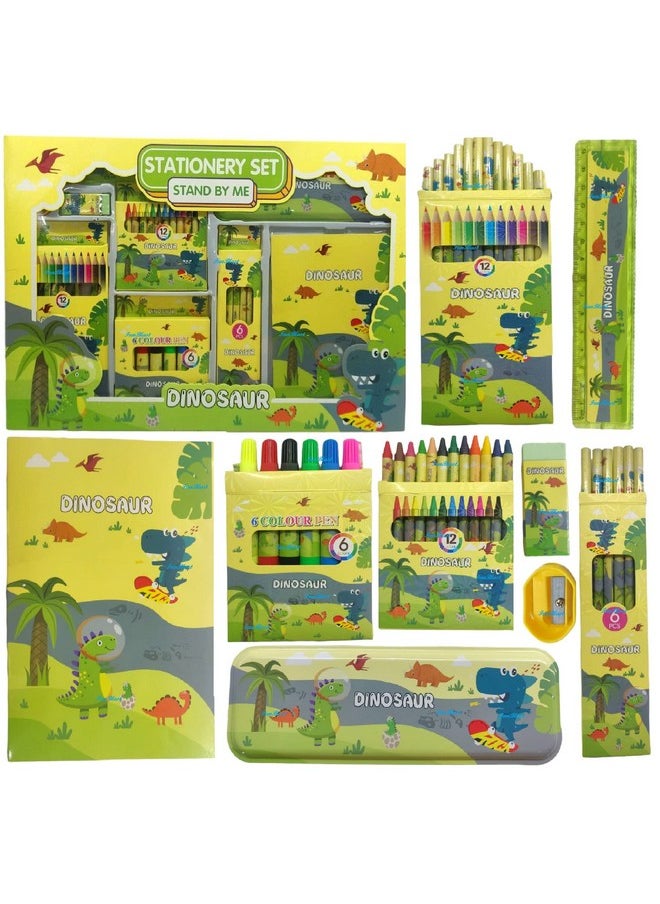 FunBlast Stationary Kit for Girls Pencil Pen Book Eraser Sharpener Diary - Dinosaur Stationary Kit Set for Boys, Girls/Birthday Gift/Return Gift for Kids (Multicolor)