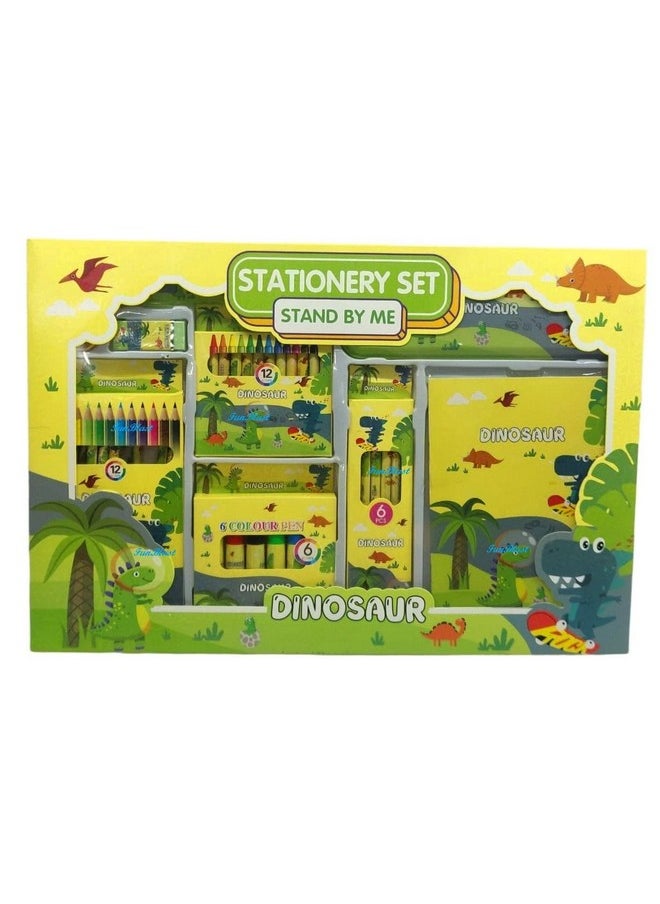 FunBlast Stationary Kit for Girls Pencil Pen Book Eraser Sharpener Diary - Dinosaur Stationary Kit Set for Boys, Girls/Birthday Gift/Return Gift for Kids (Multicolor)
